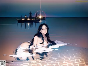 A woman in a bathing suit standing in a pool.