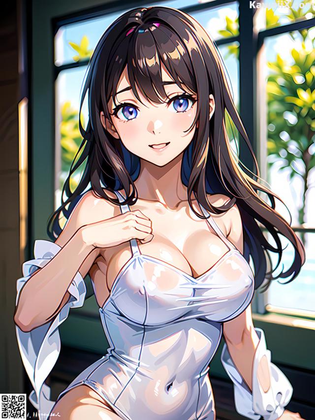 Hentai - 华彩繁花 Set 1 20230602 Part 8 No.80f103 A woman in a white dress sitting on a window sill.
